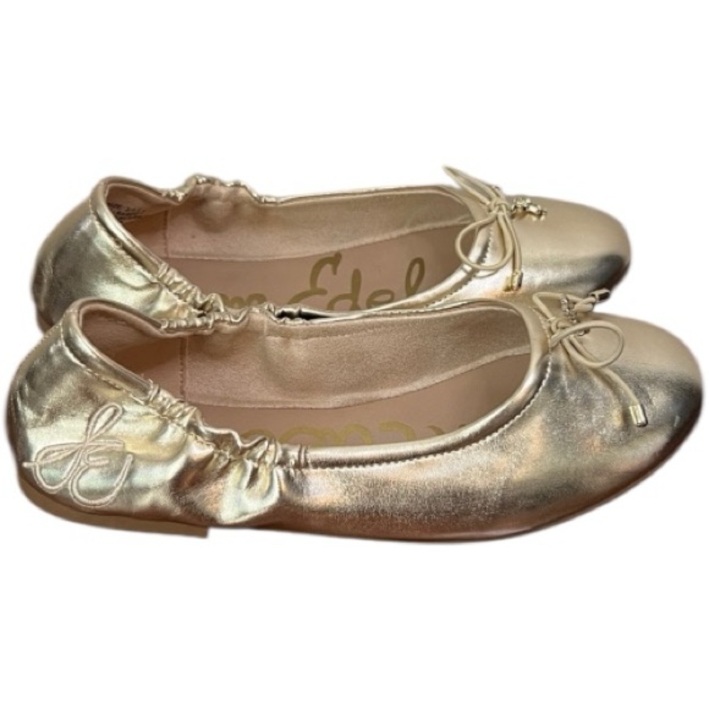 Sam Edelman Felicia Metallic Gold Ballet Flats Size 3